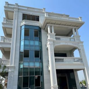 内江 白麻花岗岩别墅外墙干挂效果展示