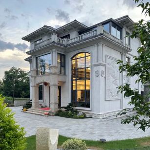 内江 白麻花岗岩私人别墅干挂石材豪华定制