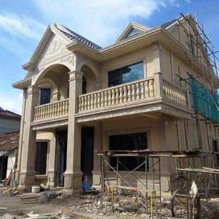 内江 黄金麻花岗岩石材私人别墅雕花门楼柱阳台栏杆