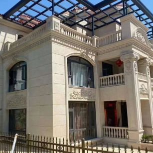 内江 黄金麻花岗岩荔枝面别墅外墙干挂