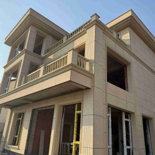 内江 黄金麻花岗岩石材荔枝面外墙干挂效果展示