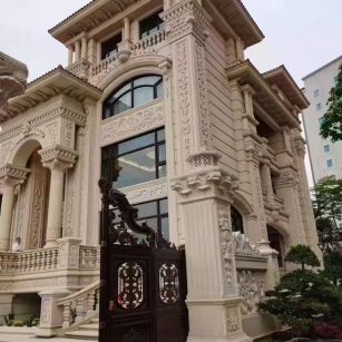 内江 黄金麻花岗岩别墅外墙干挂效果展示