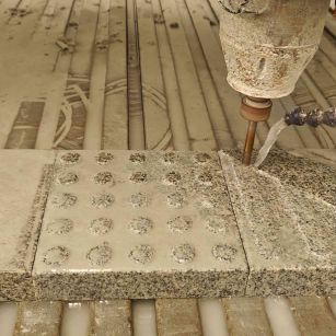 内江 芝麻白花岗岩石材盲人石、盲道石、盲点石