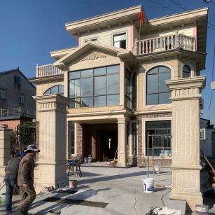 内江 黄金麻花岗岩荔枝面别墅外墙干挂私家专属