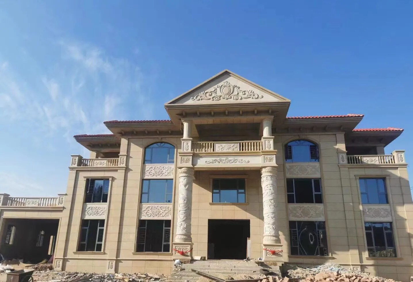 内江 黄金麻花岗岩别墅外墙干挂