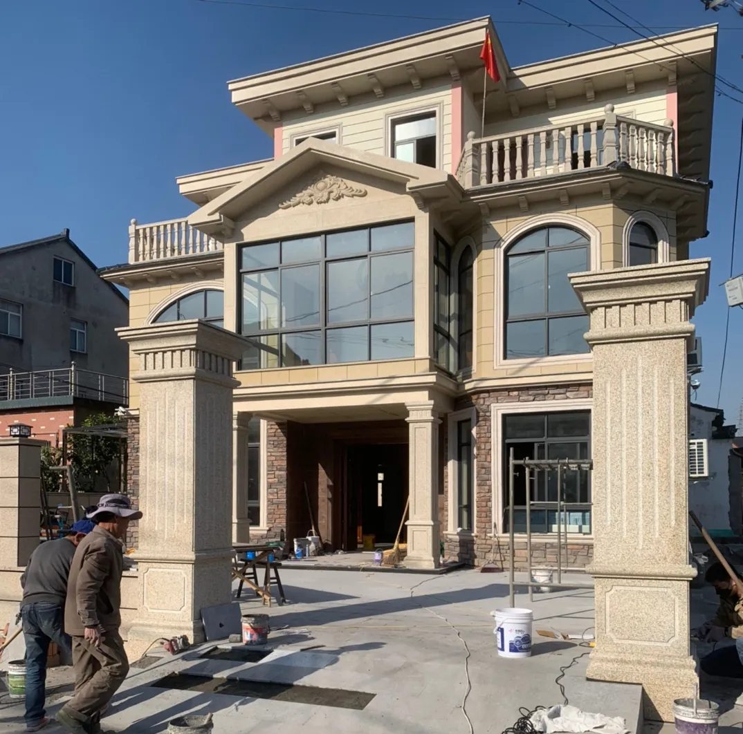 内江 黄金麻花岗岩荔枝面别墅外墙干挂私家专属