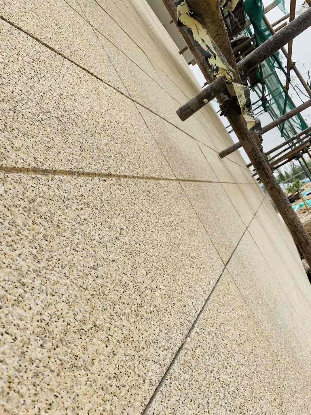 内江 黄金麻花岗岩荔枝面外墙干挂石材效果示例